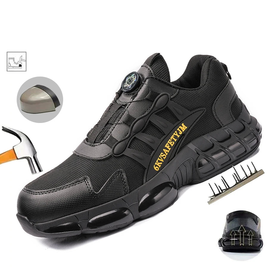 Unzerstörbare Stahlkappen Sicherheitsschuhe Rutschfest Abriebfest Arbeitsschuhe Herren Robust Bequemer Sneaker