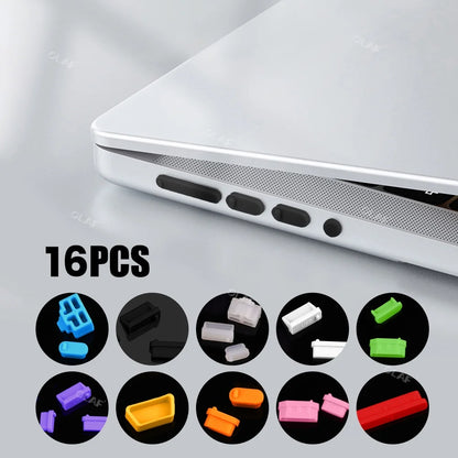 16-teiliges Set universeller staubdichter Notebook-Anschlussstecker Silikon-Protektor USB elastischer Laptop-Computer-Abdeckungsstopper