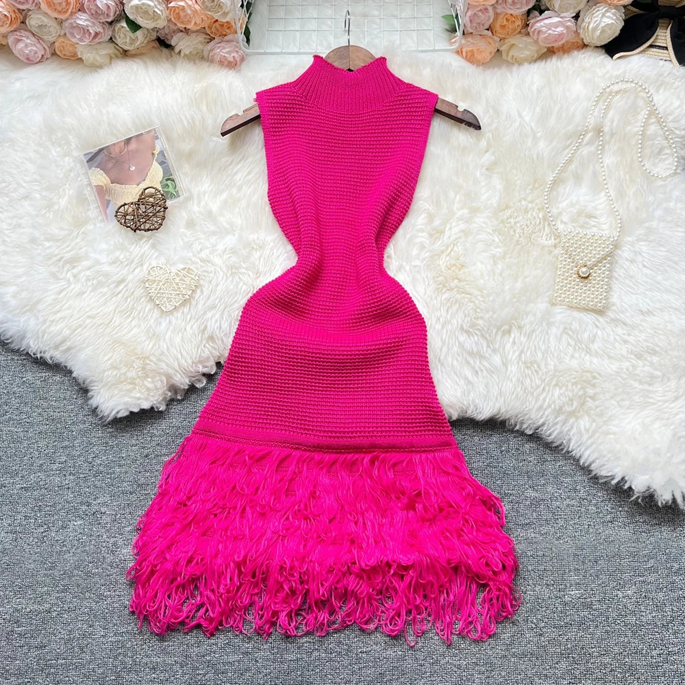 YuooMuoo Damenkleid 2026 Neue Sommermode Sexy durchbrochene Nähte ärmelloses Bodycon Partykleid Koreanische Damen Strand Vestidos