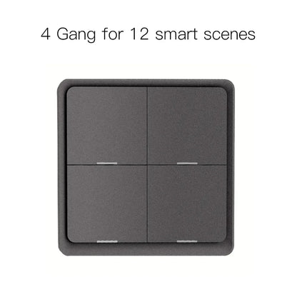 MOES 4-fach Tuya ZigBee Wireless 12-Szenen-Schalter Taster Batteriebetrieben Automatisierungsszenario für Tuya Geräte