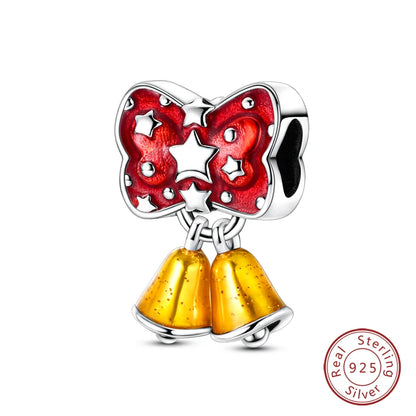 Original 925 Sterling Silber Rote Charm Perlen Rotwein Chili Hantel Anhänger für Frauen Passend für DIY Armband Geburtstag Schmuck Geschenk