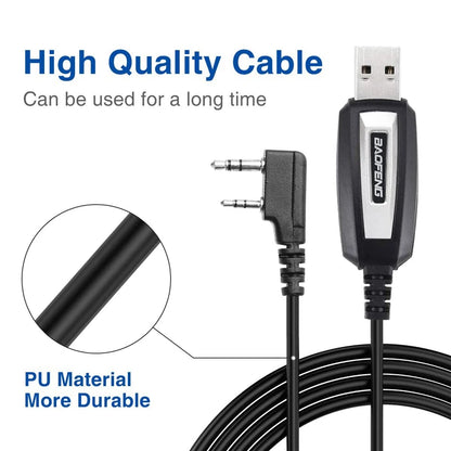 USB-Programmierkabel für Walkie-Talkies – Kompatibel mit Baofeng UV-5R/82/888S/UV-S9PLUS & Quansheng UV-K5/5R Plus