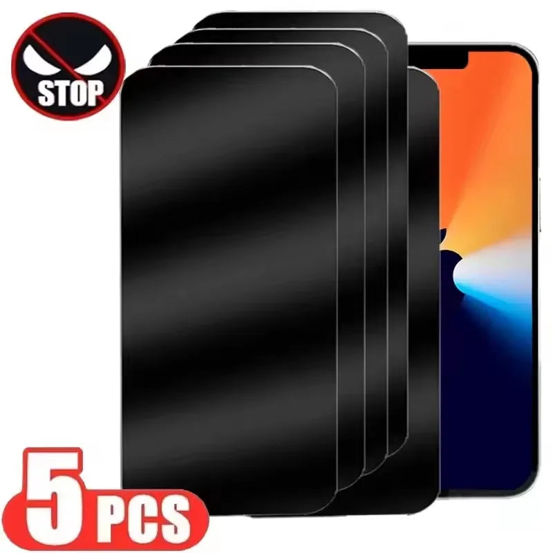 5PCS Anti-Spy Glass for iPhone 15 14 13 12 11 17 Pro Max Mini X XS XR 7 8 6 Plus Privacy Screen Protector For iPhone 17 Air 16