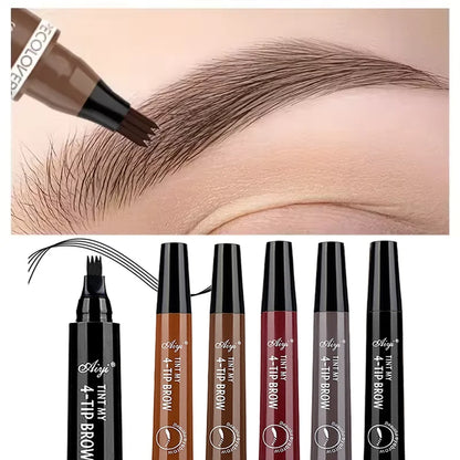 4-Zinken Microblading Augenbrauenstift wasserfester Augenbrauenstift natürliches lang anhaltendes Augenbrauen-Make-up in fünf Farben