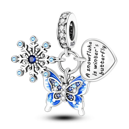 925 Sterling Silber Plattierung Bunt Schmetterling Insekt Tier Charms Perlen Funkelnder Zirkon Passend für Qikaola 925 Original Armbänder DIY Schmuck