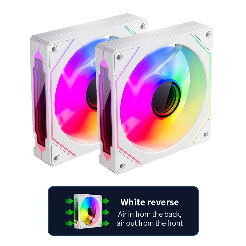 Teucer Infinite Mirror 120mm 5V 3Pin ARGB PC-Gehäuselüfter 12V 4Pin PWM 800-2000RPM 12cm Gehäuse-CPU-Wasserkühlungsventilator