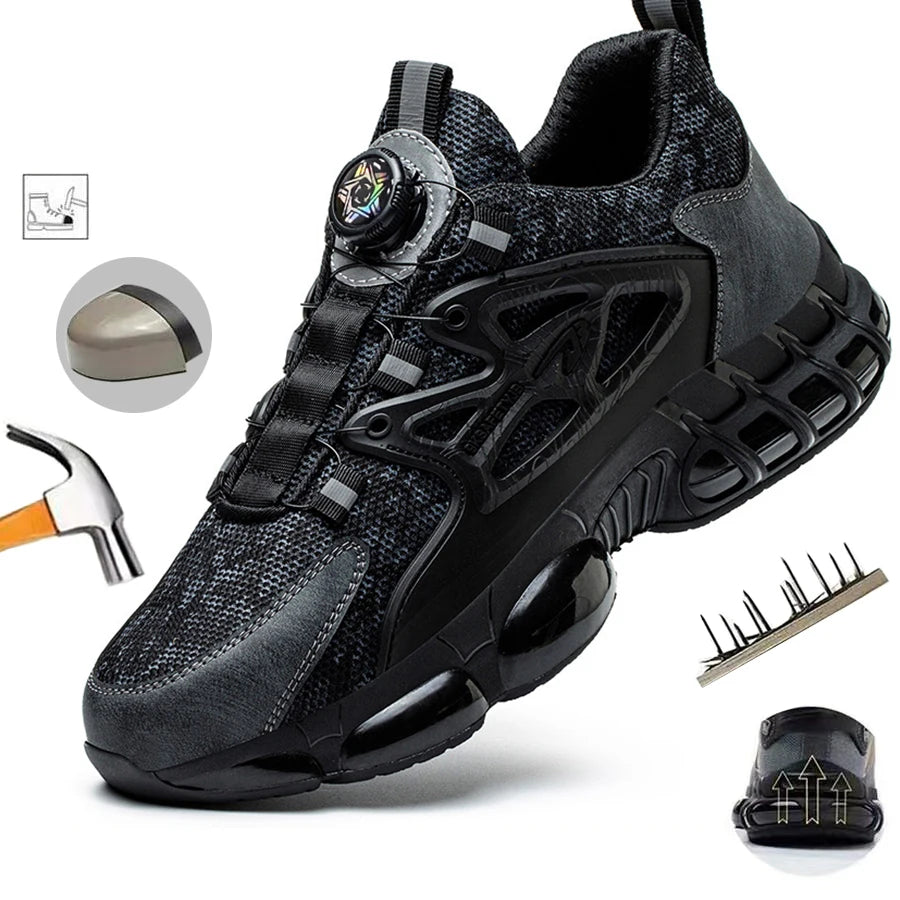 Unzerstörbare Stahlkappen Sicherheitsschuhe Rutschfest Abriebfest Arbeitsschuhe Herren Robust Bequemer Sneaker