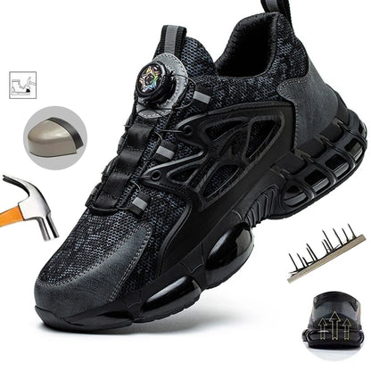 Unzerstörbare Stahlkappen Sicherheitsschuhe Rutschfest Abriebfest Arbeitsschuhe Herren Robust Bequemer Sneaker