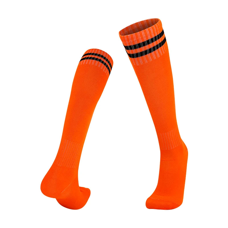 Kinder Fußballsocken Sport Rutschfeste Lange Schlauch Fußballstrümpfe Basketball Atmungsaktive Kniestrümpfe Gestreifte Jungen Mädchen Socken
