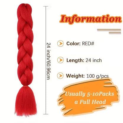 24Inch Synthetic Long Box Jumbo Braiding Hair Extensions Yaki Straight Texture for Women  Dreadlocks