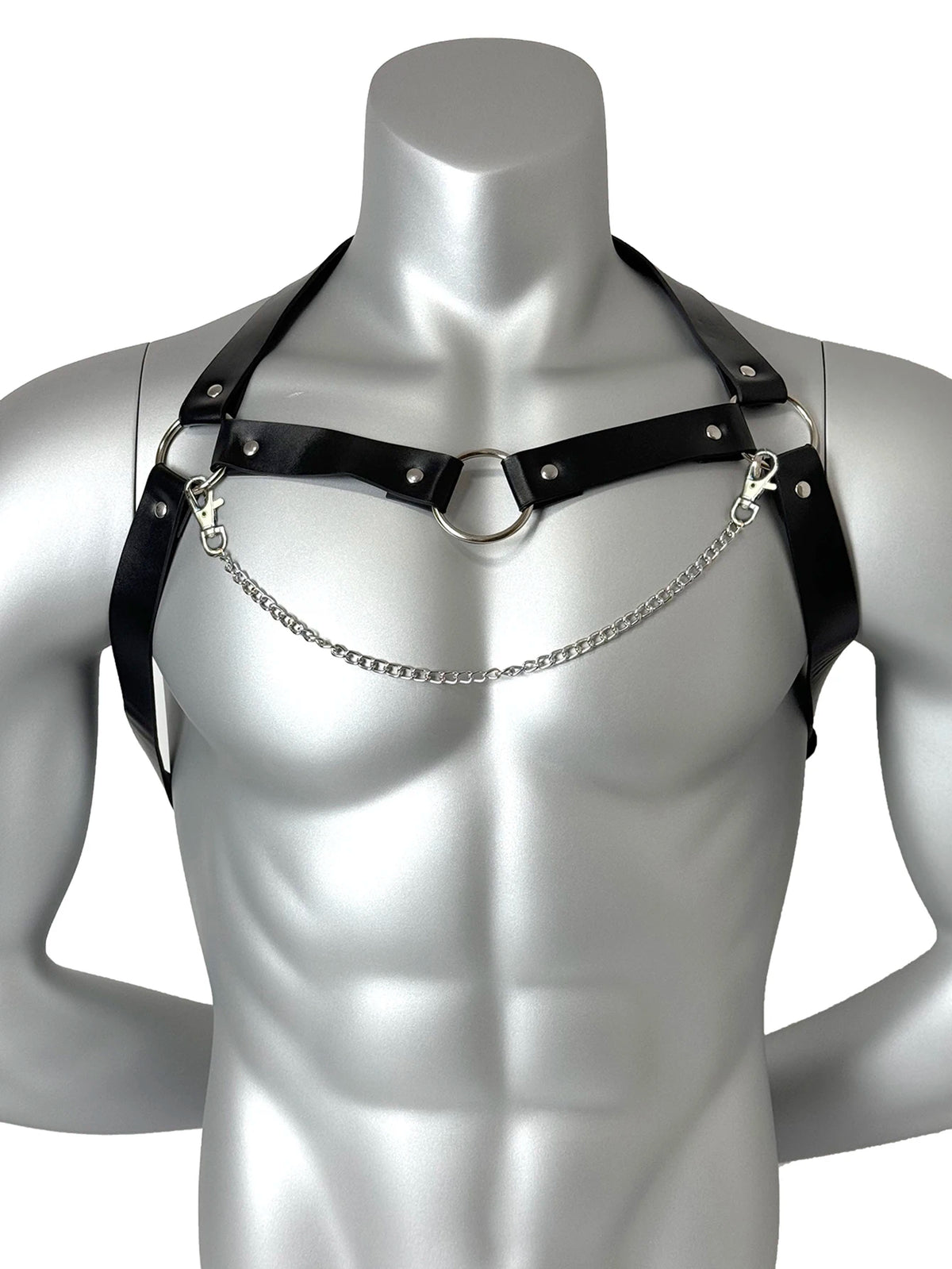 Men Fashionable PU Leather Harness Belts Street Style Gothic Belt Punk Rock Exotic Clothing Accessory Belt