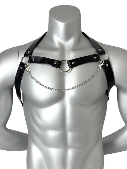 Men Fashionable PU Leather Harness Belts Street Style Gothic Belt Punk Rock Exotic Clothing Accessory Belt