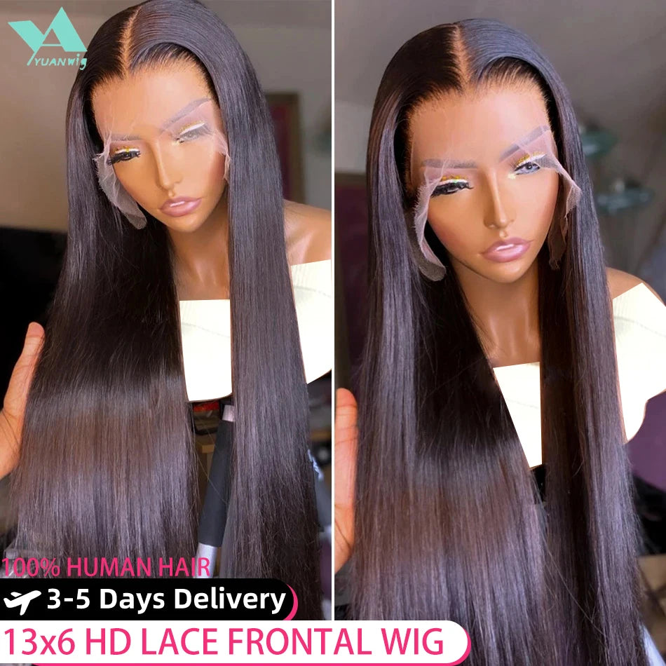 13x4 Knochenglatte Lace Front Perücke 13x6 HD Transparent Brasilianische 30 40 Zoll Echthaar Perücken für schwarze Frauen 360 Lace Frontal Perücke