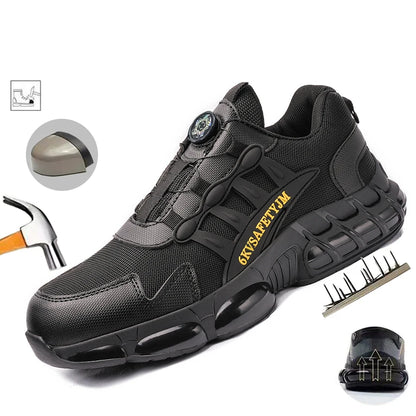 Unzerstörbare Stahlkappen Sicherheitsschuhe Rutschfest Abriebfest Arbeitsschuhe Herren Robust Bequemer Sneaker