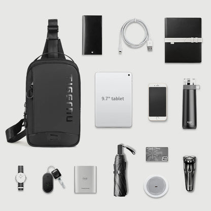 Tigernu Brusttasche für Herren im coolen Stil Herren Schultertasche 9,7 Zoll IPad Tasche Lässige Herrentasche Umhängetasche Leichte Mini-Taschen