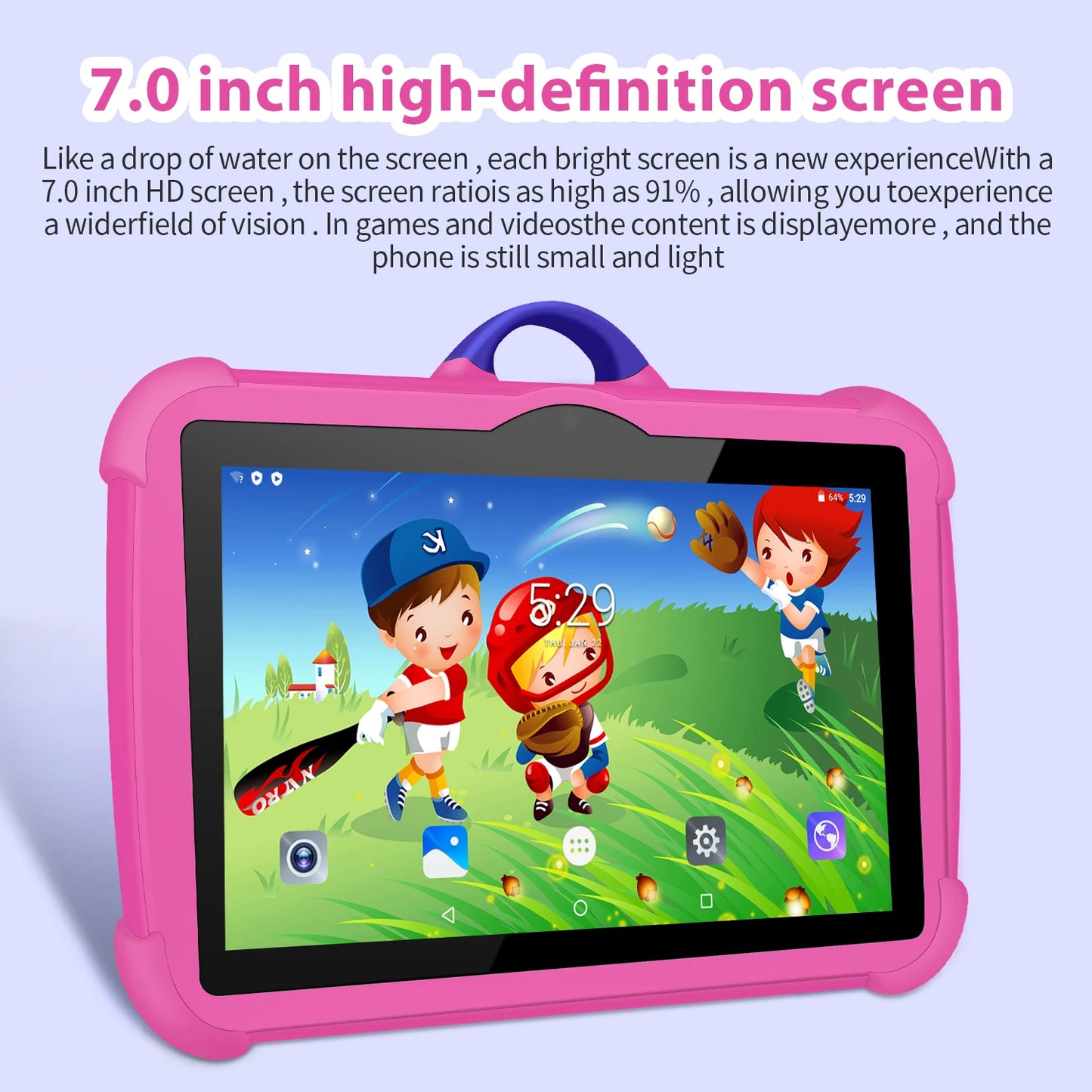 Neues 7-Zoll-5G-WLAN-Tablet für Kinder – ideal zum Lernen und für Bildungszwecke. Quad-Core-Prozessor, 4 GB RAM, 64 GB ROM, WLAN-fähig, inklusive Tragetasche. Perfekt als Geschenk für Kinder.