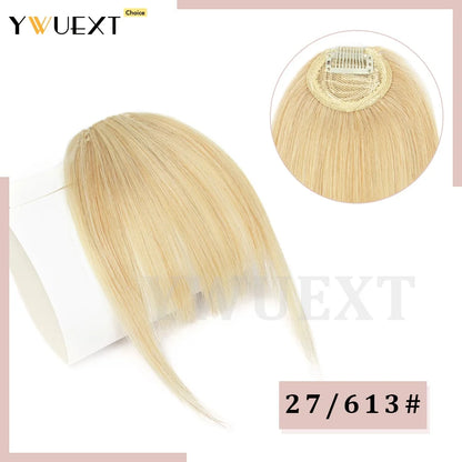 Clip In Human Hair Bangs Straight Hair Piece Machine Remy French Bangs for Women Easy to Wear and Remove Hairpiece Thin Hair