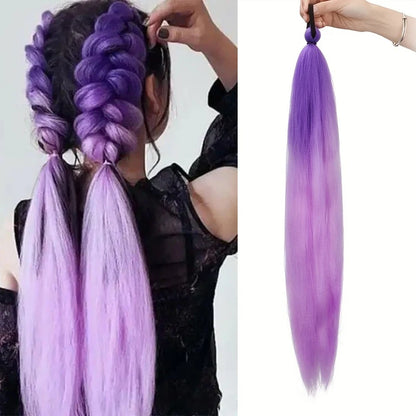Synthetic 26Inch Long Straight Ponytail Elastic Hair Colorful Braiding Ponytail Hair Extensions Hair Accessories for Women