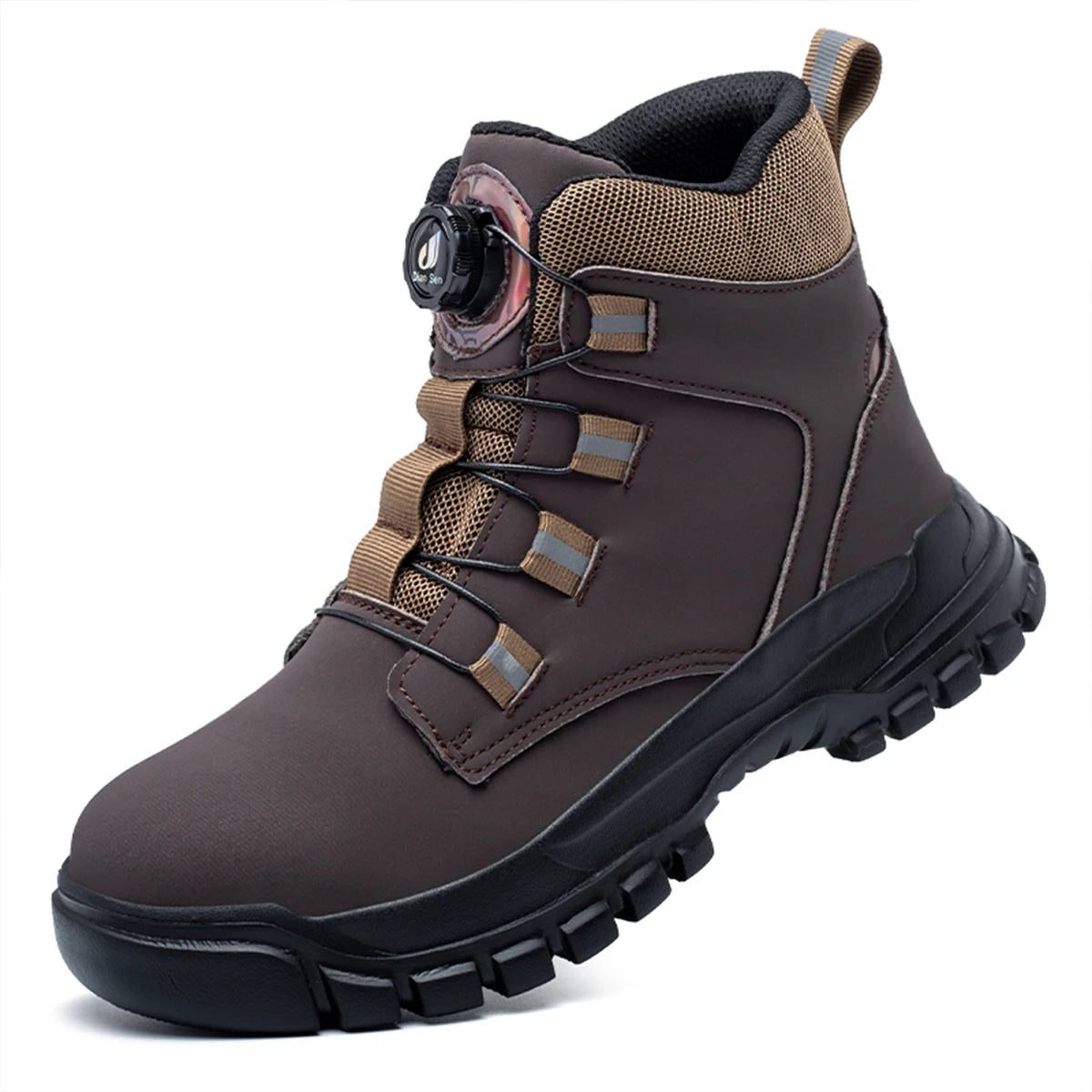 Wasserdichte Sicherheitsstiefel Herren Unzerstörbare Stahlkappen-Arbeitsschuhe Stichfeste Antikollisions-Sicherheitsschuhe Biker Botas Para Hombre