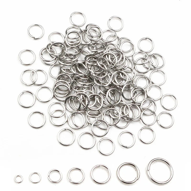 200 Stück 3-10mm Edelstahl Biegeringe Offene Einzelösen Jump Rings Verbinder für DIY Schmuckherstellung Zubehör