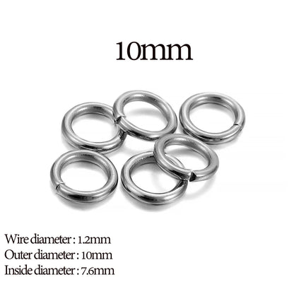 200 Stück 3-10mm Edelstahl Biegeringe Offene Einzelösen Jump Rings Verbinder für DIY Schmuckherstellung Zubehör