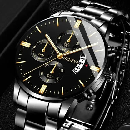 Mode Herren Edelstahl Uhr Luxus Kalender Quarz Armbanduhr Herren Business Uhren für Männer Uhr Montre Homme