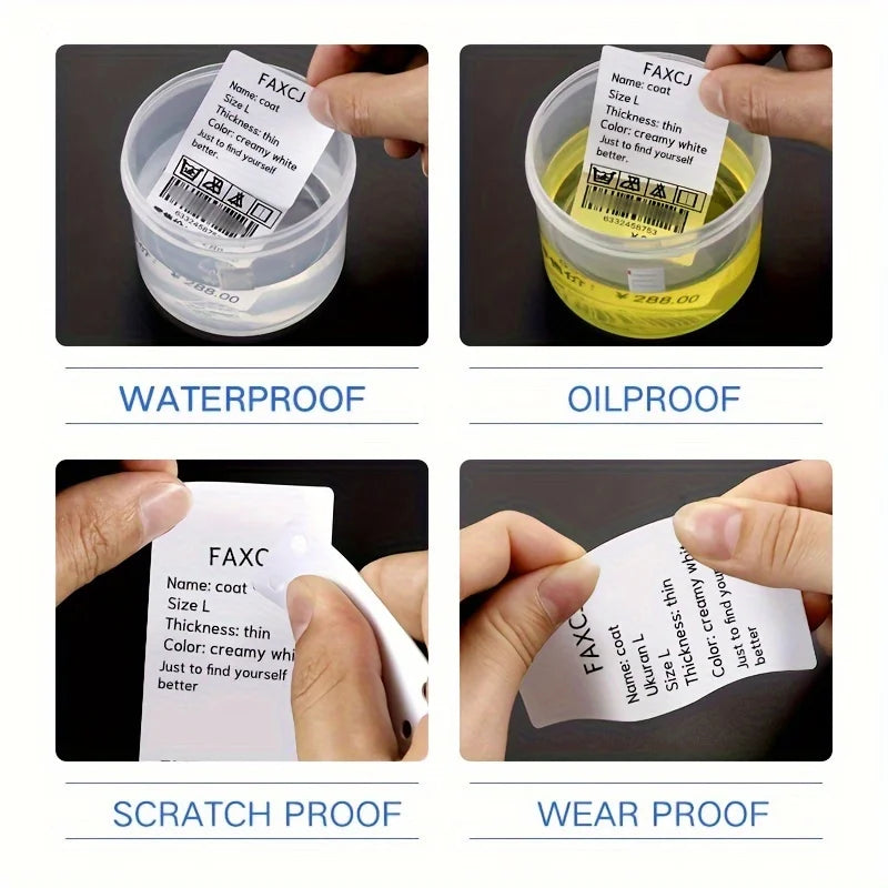 3/5/10 NiiMBOT White Label Papier wasserdichte selbstklebende Rollen für B1 B21 Mini Etikettendrucker Preisschild Büromarker UV-Druck