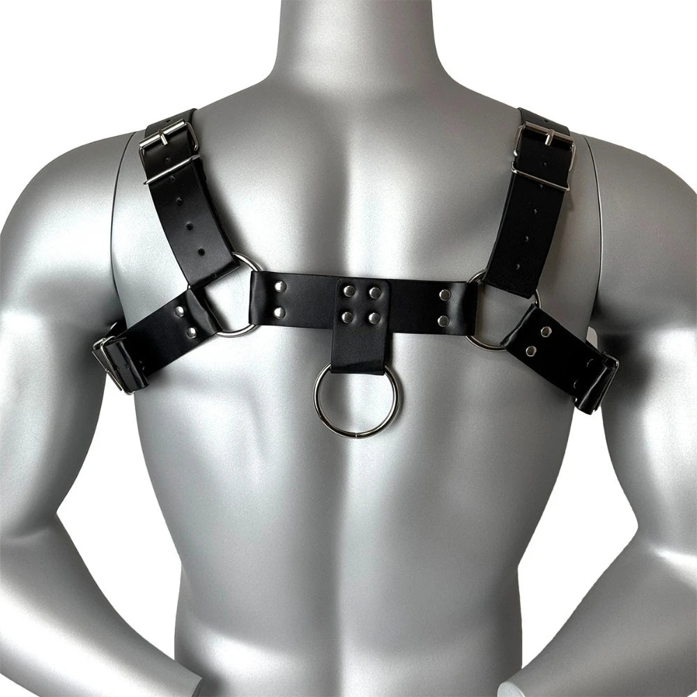 Men Fashionable PU Leather Harness Belts Street Style Gothic Belt Punk Rock Exotic Clothing Accessory Belt