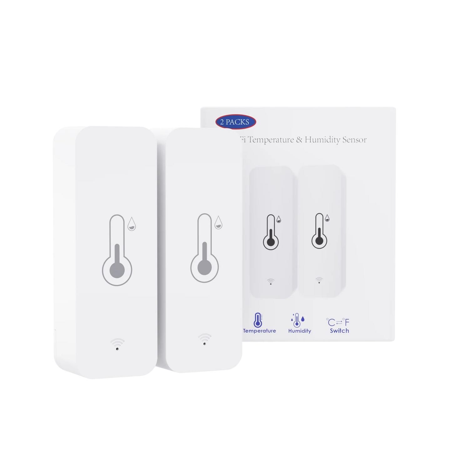Tuya WLAN Temperatur-Feuchtigkeitssensor für Smart Home 2ER-PACK RightSitu APP Fernbedienung funktioniert mit SmartLife Yandex Alexa
