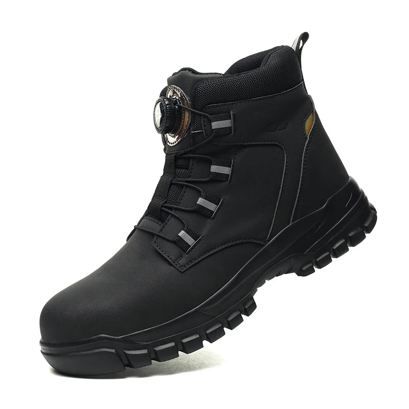 Wasserdichte Sicherheitsstiefel Herren Unzerstörbare Stahlkappen-Arbeitsschuhe Stichfeste Antikollisions-Sicherheitsschuhe Biker Botas Para Hombre