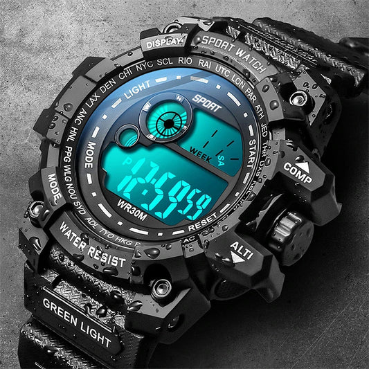 Neue Herren-LED-Digitaluhren Leuchtende Mode-Sport-Wasserdichte Uhren für Männer Datums-Armee-Militär-Uhr Relogio Masculino
