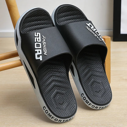 Herren Badeschuhe Große Größen Sommer Sport Stil Slides Anti-Rutsch Dicke Sohle Atmungsaktive Mode Slip-on Strand Freizeit Sandalen