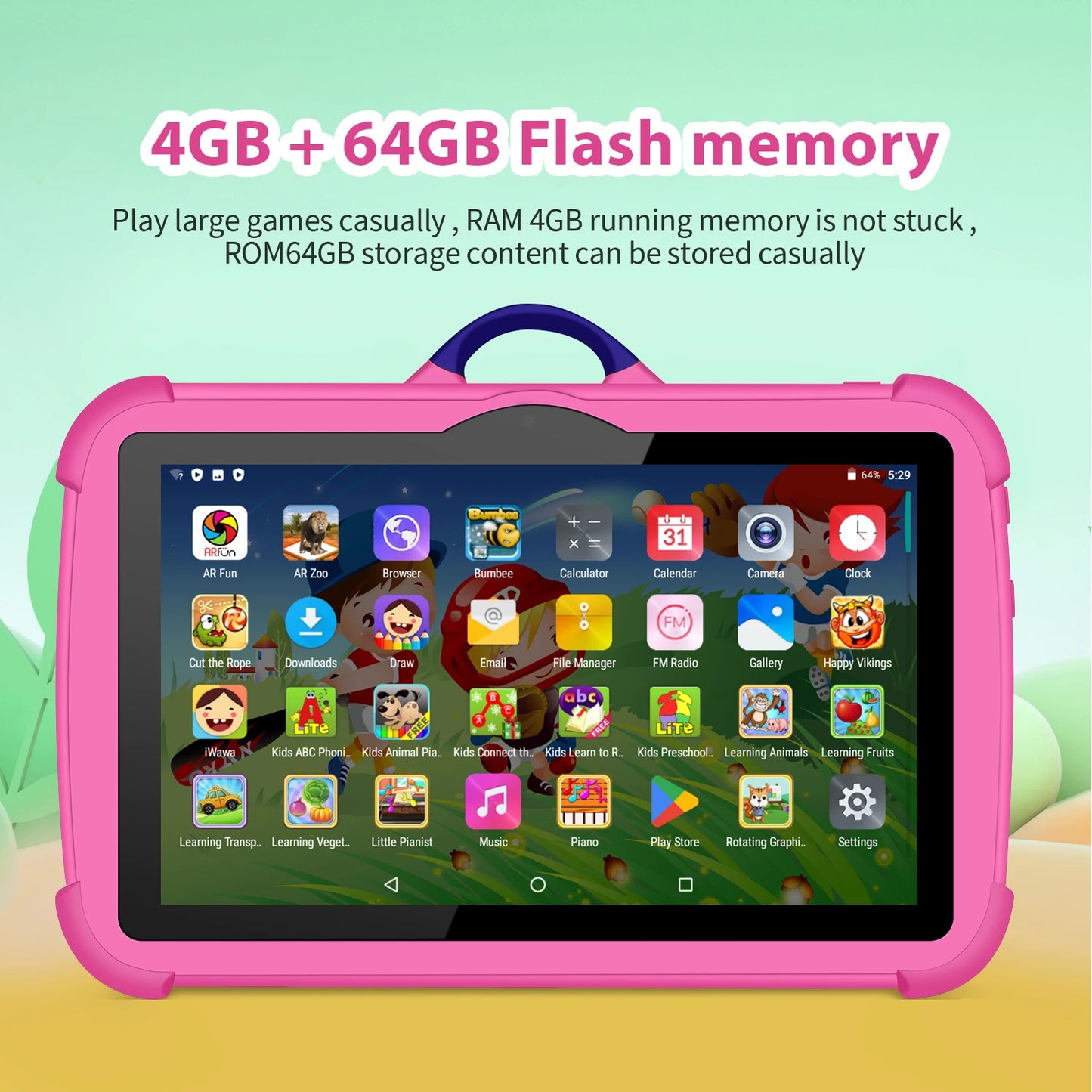 Neues 7-Zoll-5G-WLAN-Tablet für Kinder – ideal zum Lernen und für Bildungszwecke. Quad-Core-Prozessor, 4 GB RAM, 64 GB ROM, WLAN-fähig, inklusive Tragetasche. Perfekt als Geschenk für Kinder.