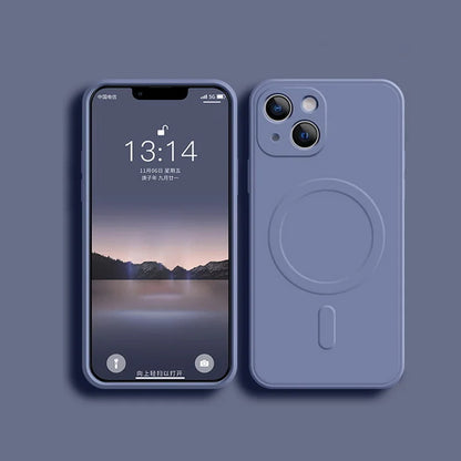 Liquid Silicone Shockproof Case For iPhone 18 17 16 15 14 13 12 11 Pro Max TPU Phone Magnetic Wireless Charger For Magsafe Cover