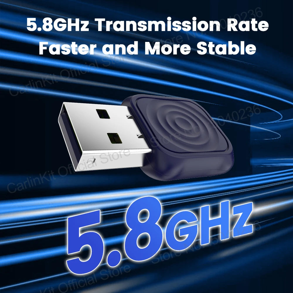 CarlinKit 5.0 Mini Ultra Wireless Adapter Kabelloses CarPlay Android Auto Für OEM-Fahrzeuge Plug and Play WiFi Bluetooth Auto-Verbindung