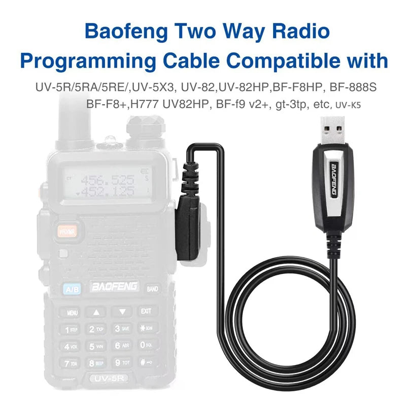 USB-Programmierkabel für Walkie-Talkies – Kompatibel mit Baofeng UV-5R/82/888S/UV-S9PLUS & Quansheng UV-K5/5R Plus