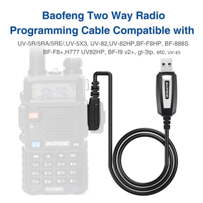 USB-Programmierkabel für Walkie-Talkies – Kompatibel mit Baofeng UV-5R/82/888S/UV-S9PLUS & Quansheng UV-K5/5R Plus