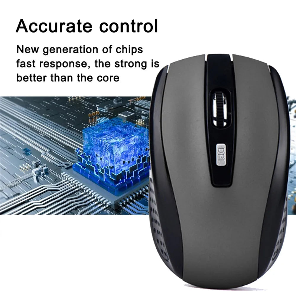 2.4G Funkmaus 2.4Ghz Gaming Maus 6D Optische Kabellose Maus Schlanke Mini Geräuschlose Mäuse DPI1600 für Macbook PC Laptop