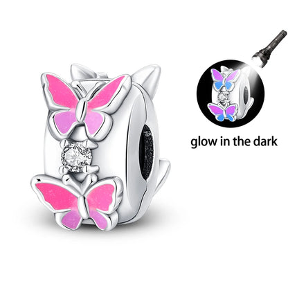 925 Sterling Silber Plattierung Bunt Schmetterling Insekt Tier Charms Perlen Funkelnder Zirkon Passend für Qikaola 925 Original Armbänder DIY Schmuck