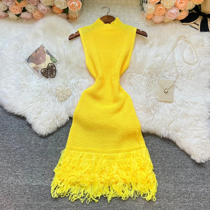 YuooMuoo Damenkleid 2026 Neue Sommermode Sexy durchbrochene Nähte ärmelloses Bodycon Partykleid Koreanische Damen Strand Vestidos