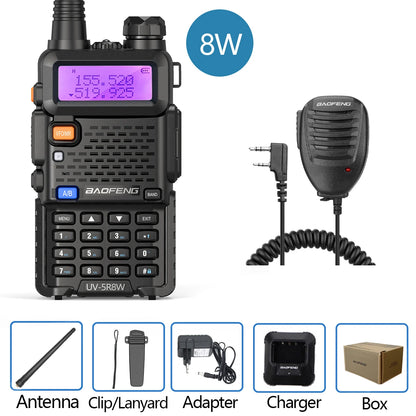 Baofeng Walkie Talkie UV 5R 5W 8W Dual Band Ham Zwei-Wege-Funkgerät Vhf Uhf FM Radio Handheld Transceiver Jagd 16KM