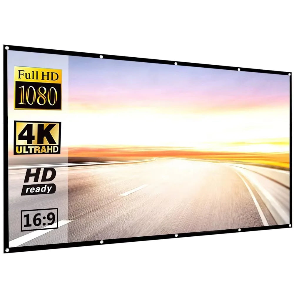 60 72 84 100 120 150 Zoll einfache faltbare Projektionsleinwand 100 Zoll Vorhang 16:9 Outdoor Full HD 2K 4K Projektorleinwand Vorhang