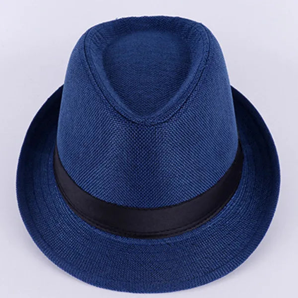Men's Fashion Top Hat Cotton Linen Solid Jazz Hat Men's English Gentleman Hat Versatile Casual Sunshade Four Seasons Hats Gifts