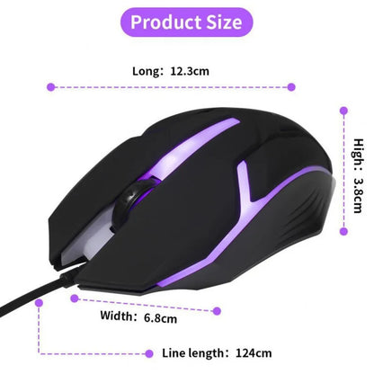 RGB Backlit Gaming USB Wired Optical Mouse DPI Adjustable Gamer Ergonomic Design USB PC Mouse For Computer Laptop Tablet