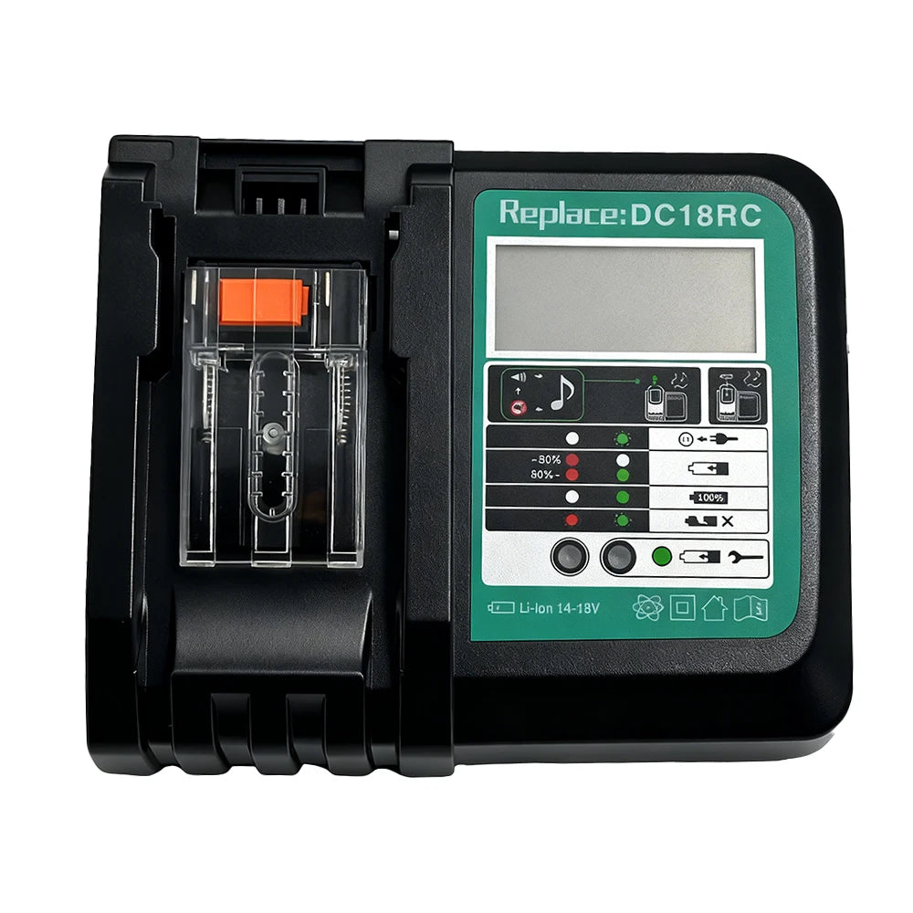 Ersatz für Makita 14.4V - 18V Schnellladegerät DC18RC für Makita Li-Ionen-Akku BL1860 BL1850 3.0 A mit LED-Anzeige