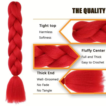 24Inch Synthetic Long Box Jumbo Braiding Hair Extensions Yaki Straight Texture for Women  Dreadlocks