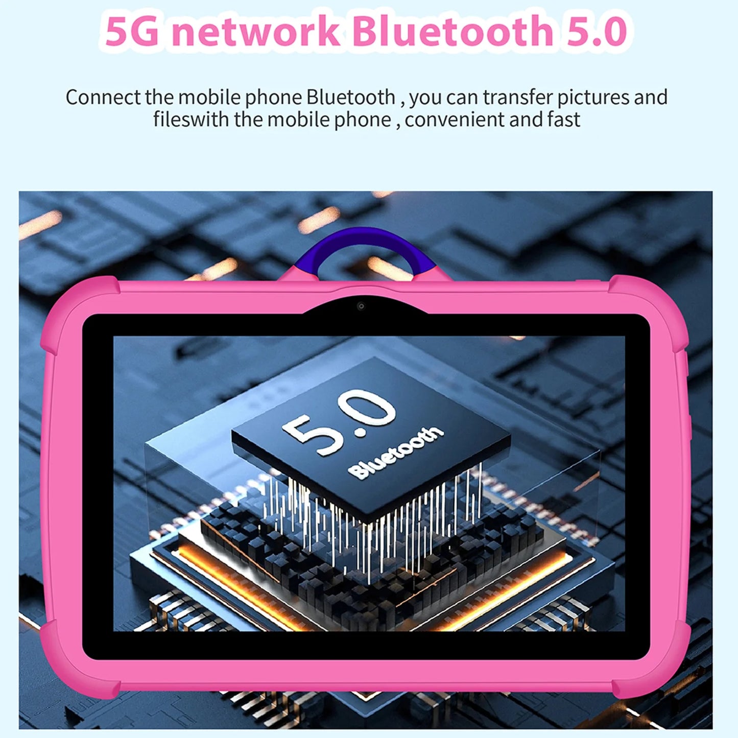 Neues 7-Zoll-5G-WLAN-Tablet für Kinder – ideal zum Lernen und für Bildungszwecke. Quad-Core-Prozessor, 4 GB RAM, 64 GB ROM, WLAN-fähig, inklusive Tragetasche. Perfekt als Geschenk für Kinder.