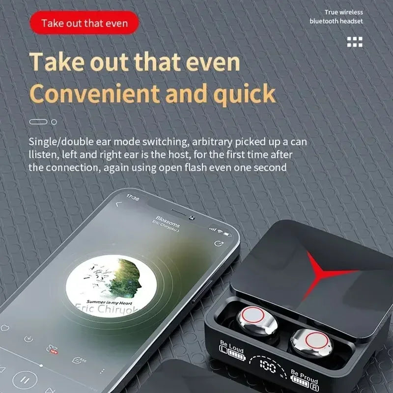 VIKEFON M90 TWS Bluetooth 5.3 Kopfhörer Kabellose Ohrhörer Touch-Steuerung Gaming-Headsets HIFI Stereo Geräuschunterdrückung mit Mikrofon