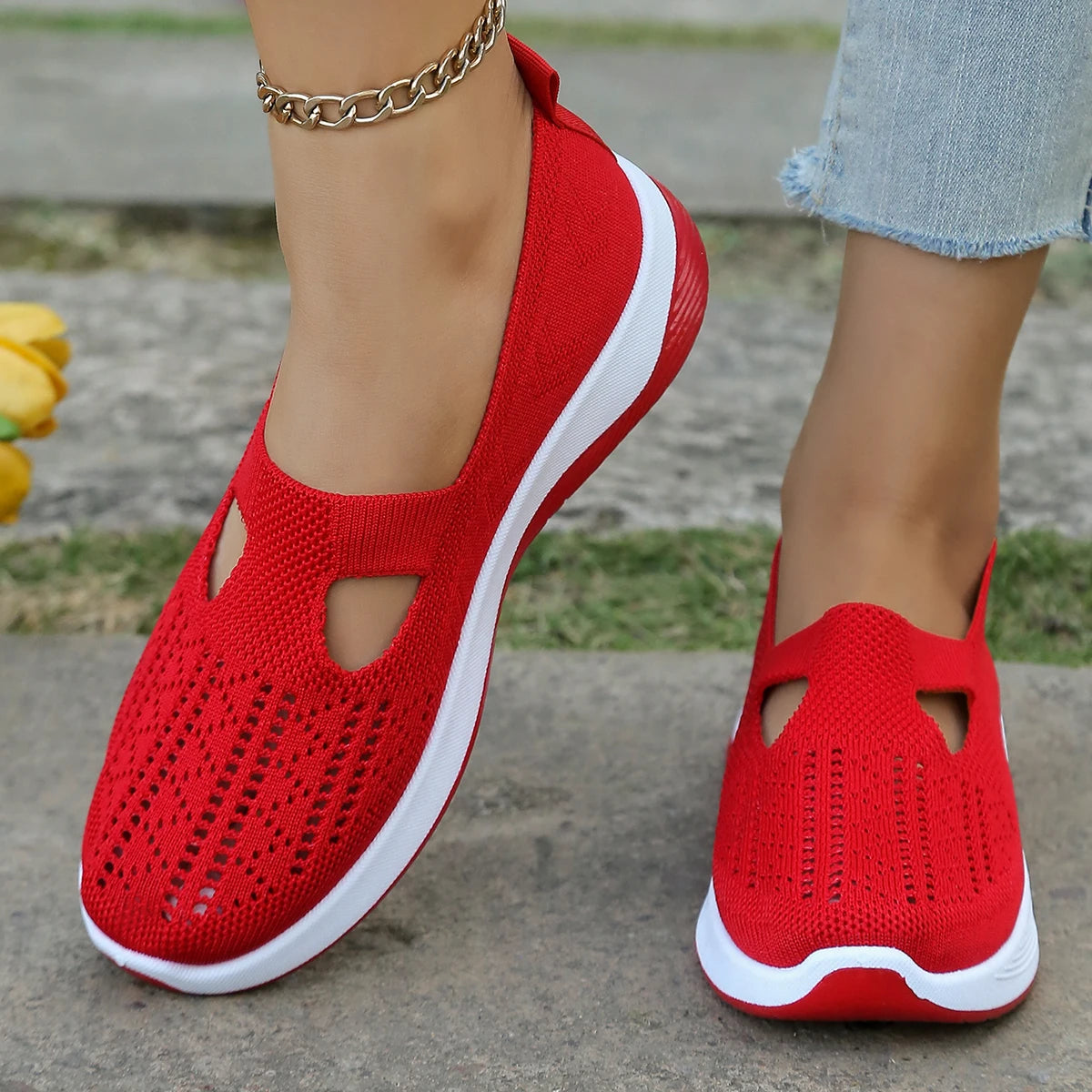 Damensommerschuhe - Freizeit-Sneaker, schlicht, für vier Jahreszeiten geeignet, leichte flache Damenschuhe, einfarbig, Ausverkauf mit kostenlosem Versand