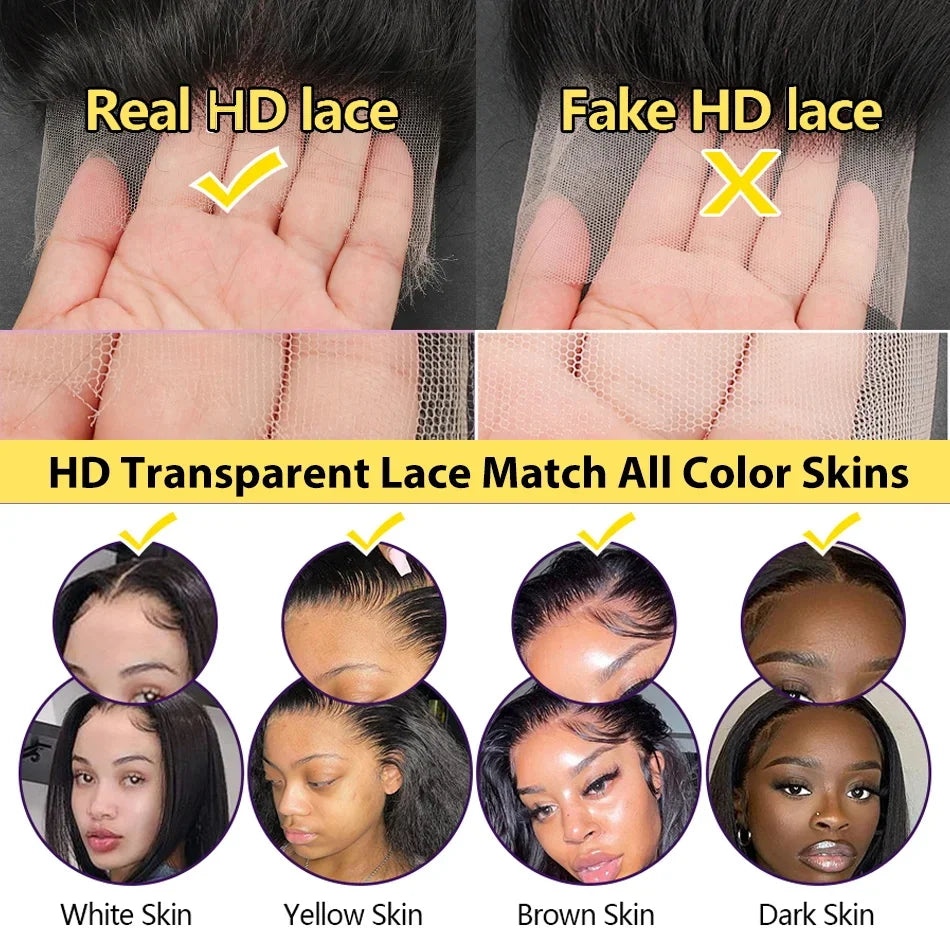 13x4 Knochenglatte Lace Front Perücke 13x6 HD Transparent Brasilianische 30 40 Zoll Echthaar Perücken für schwarze Frauen 360 Lace Frontal Perücke